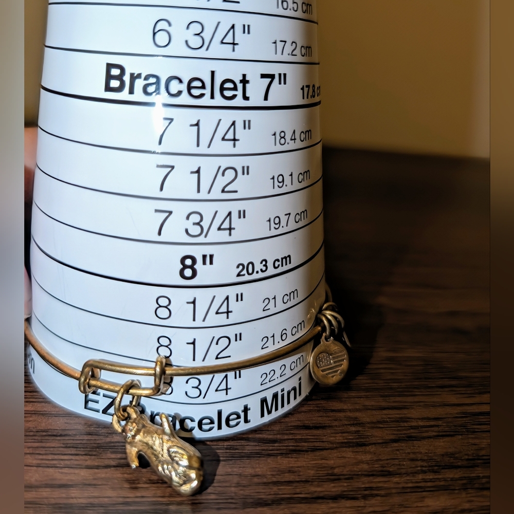 Alex and Ani Cat on its back playing Charm Bangle Expandable - Picture 5 of 6